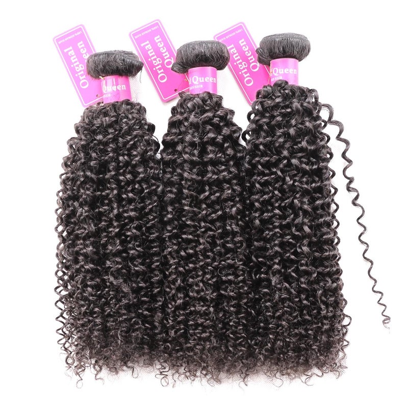 Original Queen 100% Brazilian Unprocessed Virgin Kinky Curly Human Hair Weave 3 Bundles Deep Curly Hair Extensions Mixed Length 8 8 8inches by Original Queen - Image 2